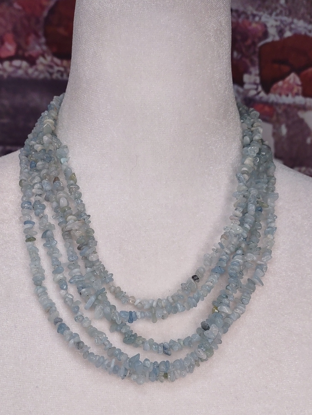 Jay King Multi-Strand Aquamarine Chip Gemstone Necklace
